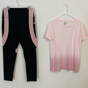 2018 VS Pink Yoga High Waist Leggings (large) & gradient tee T-shirt (medium)